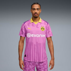 KIDSUPER x BORUSSIA DORTMUND Authentic Jersey Men, Mauve Pop-Faster Yellow, extralarge