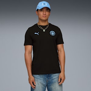 Manchester City FtblEssentials Tee Men, PUMA Black-Team Light Blue, extralarge-GBR