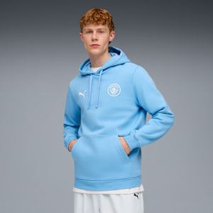 Manchester City FtblEssentials Hoodie Men, Team Light Blue-PUMA White, extralarge-GBR