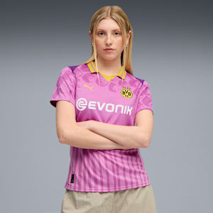 KIDSUPER x BORUSSIA DORTMUND Jersey Women, Mauve Pop-Faster Yellow, extralarge