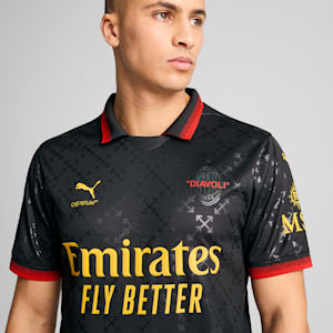 AC MILAN x OFF-WHITE™ Replica Men's Soccer Jersey, PUMA Black-Power Green, extralarge