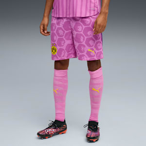 PUMA x KIDSUPER Men's Sweat-Wicking Replica Shorts, Mauve Pop-Faster Yellow, extralarge-IND