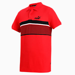 ESS+ Stripe Men's Polo, High Risk Red