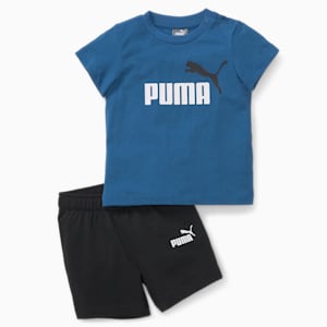 Minicats Tee and Shorts Toddler's Set, Lake Blue-Puma Black
