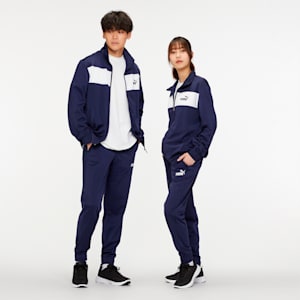 ポリ トレーニング ジャージ 上下セット メンズ, Peacoat