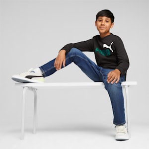 キッズ ボーイズ ESS+ 2 COL ビッグロゴ クルースウェット 120-160cm, PUMA Black-malachite, extralarge-JPN