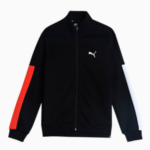 One8 Colorblock Boy's Full-Zip Jacket, Puma Black, extralarge-IND