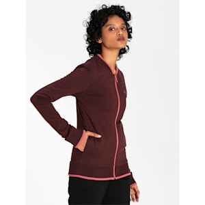 Reversible Full-Zip Slim Fit Women's Sweatshirt, Mauvewood-Fudge, extralarge-IND