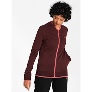 Reversible Full-Zip Slim Fit Women's Sweatshirt, Mauvewood-Fudge, extralarge-IND