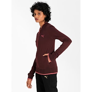 Reversible Full-Zip Slim Fit Women's Sweatshirt, Mauvewood-Fudge, extralarge-IND