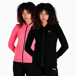 Reversible Full-Zip Slim Fit Women's Sweatshirt, Puma Black, extralarge-IND