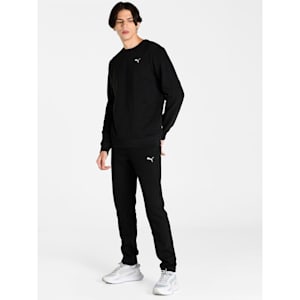 Zippered Slim Fit Knitted Men's Slim Fit Sweat Pants, Puma Black, extralarge-IND