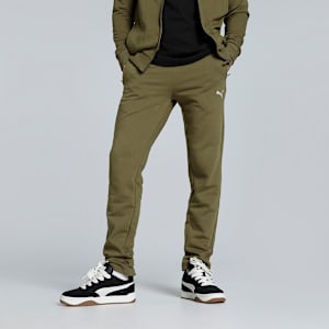 Zippered Slim Fit Knitted Men's Slim Fit Sweat Pants, Wild Willow, extralarge-IND