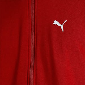 Zippered Full-Zip Men's Slim Fit Jacket, Intense Red, extralarge-IND