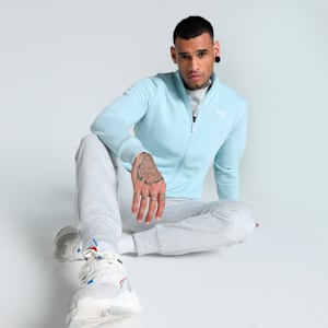 Zippered Full-Zip Men's Slim Fit Jacket, Frosted Dew, extralarge-IND