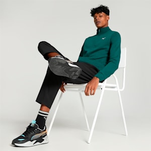 Zippered Full-Zip Men's Slim Fit Jacket, Malachite, extralarge-IND