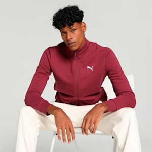 Zippered Full-Zip Men's Slim Fit Jacket, Team Regal Red, extralarge-IND