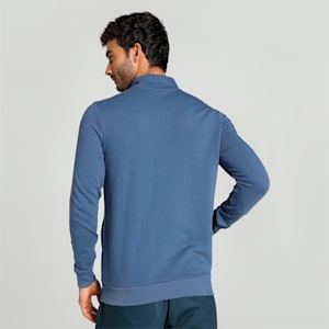 Zippered Full-Zip Men's Slim Fit Jacket, Inky Blue, extralarge-IND