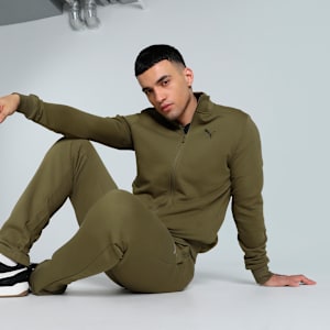 Zippered Full-Zip Men's Slim Fit Jacket, Wild Willow, extralarge-IND