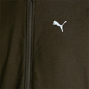 Zippered Full-Zip Men's Slim Fit Jacket, Deep Olive, extralarge-IND
