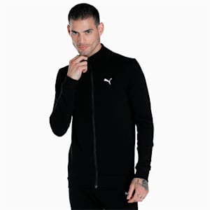 Zippered Full-Zip Men's Slim Fit Jacket, Puma Black, extralarge-IND