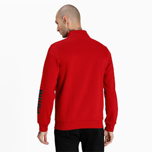 Zippered Full-Zip Men's Slim Fit Polo Jacket, Intense Red, extralarge-IND