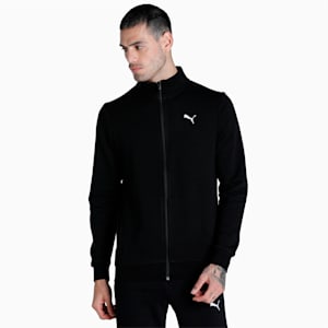 Zippered Full-Zip Men's Slim Fit Polo Jacket, Puma Black, extralarge-IND