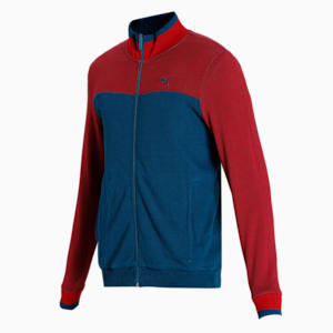 Reversible Full-Zip Slim Fit Men's Sweat Shirt, Intense Blue, extralarge-IND