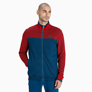 Reversible Full-Zip Slim Fit Men's Sweat Shirt, Intense Blue, extralarge-IND