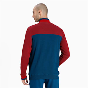 Reversible Full-Zip Slim Fit Men's Sweat Shirt, Intense Blue, extralarge-IND