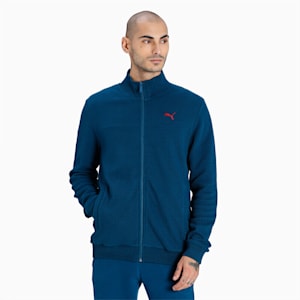 Reversible Full-Zip Slim Fit Men's Sweat Shirt, Intense Blue, extralarge-IND