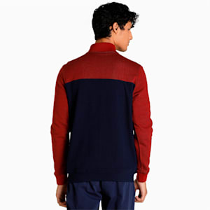 Reversible Full-Zip Slim Fit Men's Sweat Shirt, Peacoat, extralarge-IND