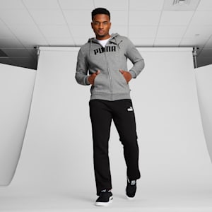 Essentials Men's Hoodie, Medium Gray Heather-Puma Black