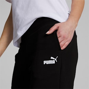 Pantalones deportivos Essentials para mujer, Cotton Black-Puma White, extragrande