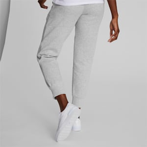 Pantalones deportivos Essentials para mujer, Light Gray Heather-Puma Black, extragrande