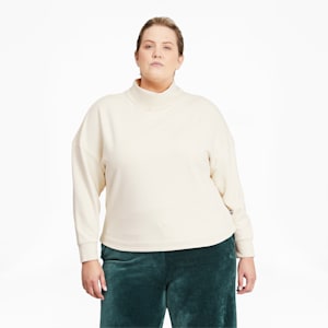 HER Women's High Crewneck Sweatshirt PL, Ivory Glow, extralarge