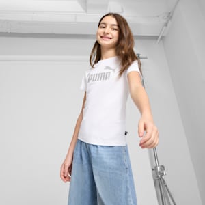 Essentials+ Big Kids' Logo Tee, Puma White, extralarge