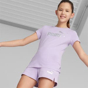 Essentials+ Logo Girl's Regular Fit T-Shirt, Vivid Violet, extralarge-IND