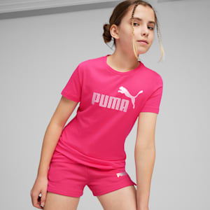 Camiseta juvenil con el logotipo Essentials+, Garnet Rose, extralarge