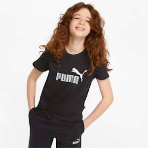 Essentials+ Logo Knotted Youth Tee, Puma Black