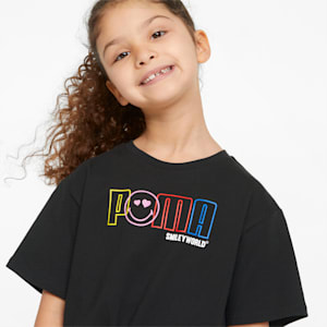 Camiseta PUMA x SMILEYWORLD para niños, Puma Black