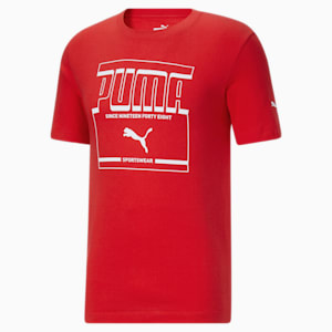 PUMA Men's Graphic Tee, High Risk Red