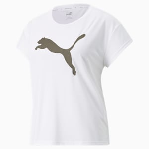 Modern Sports Women's  T-shirt, Puma White-Dark Green Moss