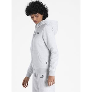 Full-Zip Women's Regular Fit Hoodie, Light Gray Heather, extralarge-IND