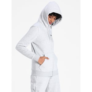 Essential Full-Zip Women's Regular Fit Hoodie, Light Gray Heather, extralarge-IND