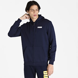 Full-Zip Men's Regular Fit Hoodie, Peacoat, extralarge-IND