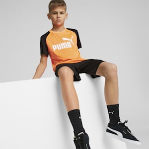 Polyester Youth Regular Fit Shorts &amp; T-shirt Set, Ultra Orange, extralarge-IND