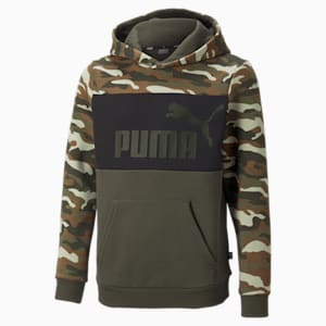 Essentials+ Camo Youth Hoodie, Forest Night