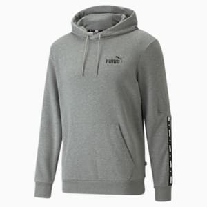 Essentials+ Tape Men's Regular Fit Hoodie, Medium Gray Heather, extralarge-IND