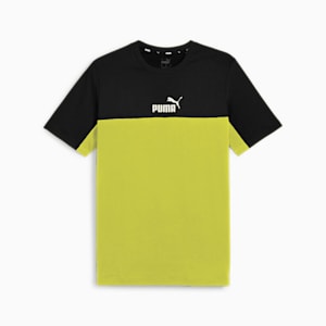 Colorblock Men's T-Shirt, PUMA Black-Lime Sheen, extralarge-IND